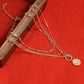 Gold-Polished Alloy Layered Designer Short Necklace - The Pari | Swadesiicart