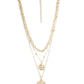 Gold-Polished Alloy Layered Designer Short Necklace - The Pari | Swadesiicart