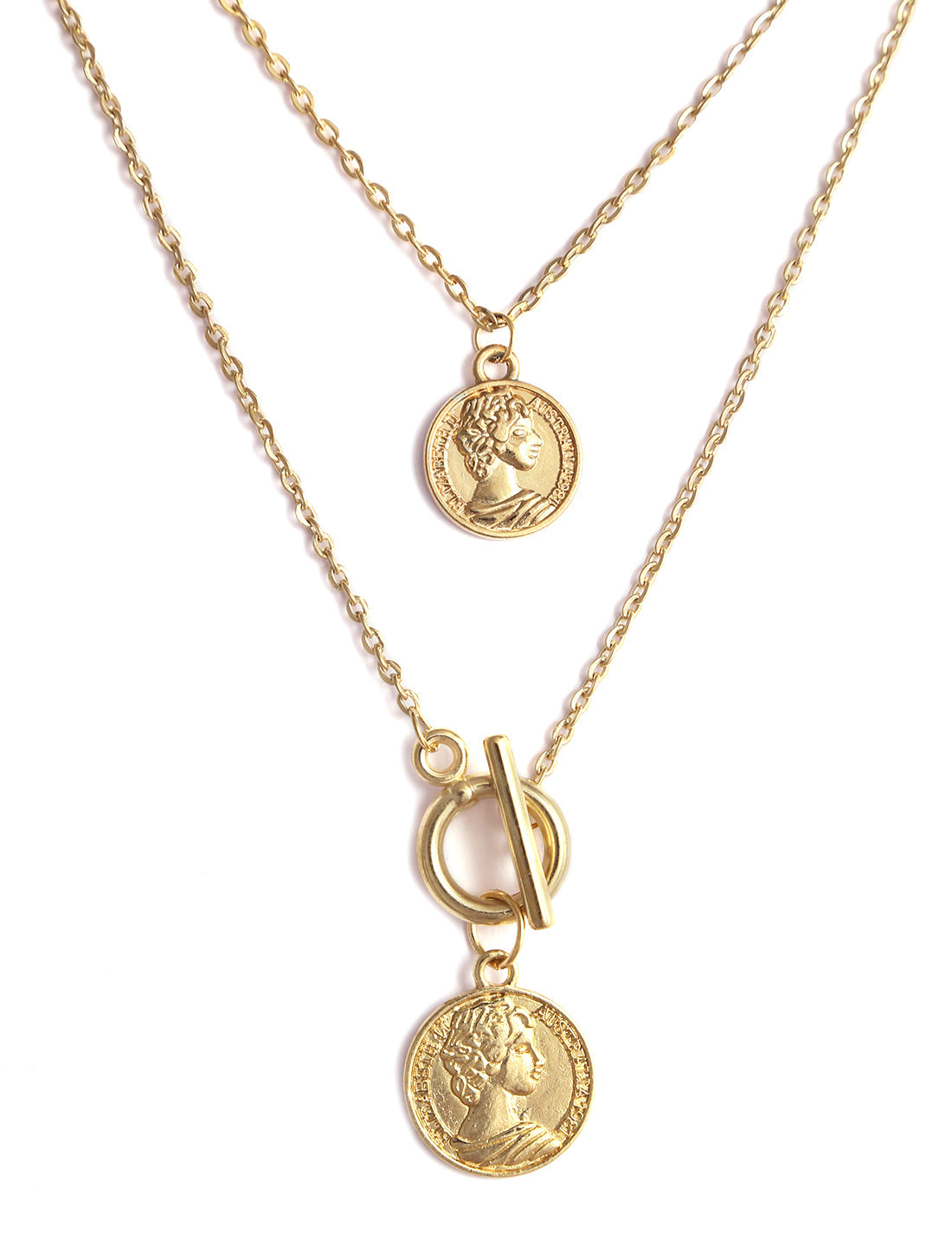 Gold-Polished Alloy Layered Designer Short Necklace - The Pari | Swadesiicart