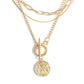 Gold-Polished Alloy Layered Designer Short Necklace - The Pari | Swadesiicart