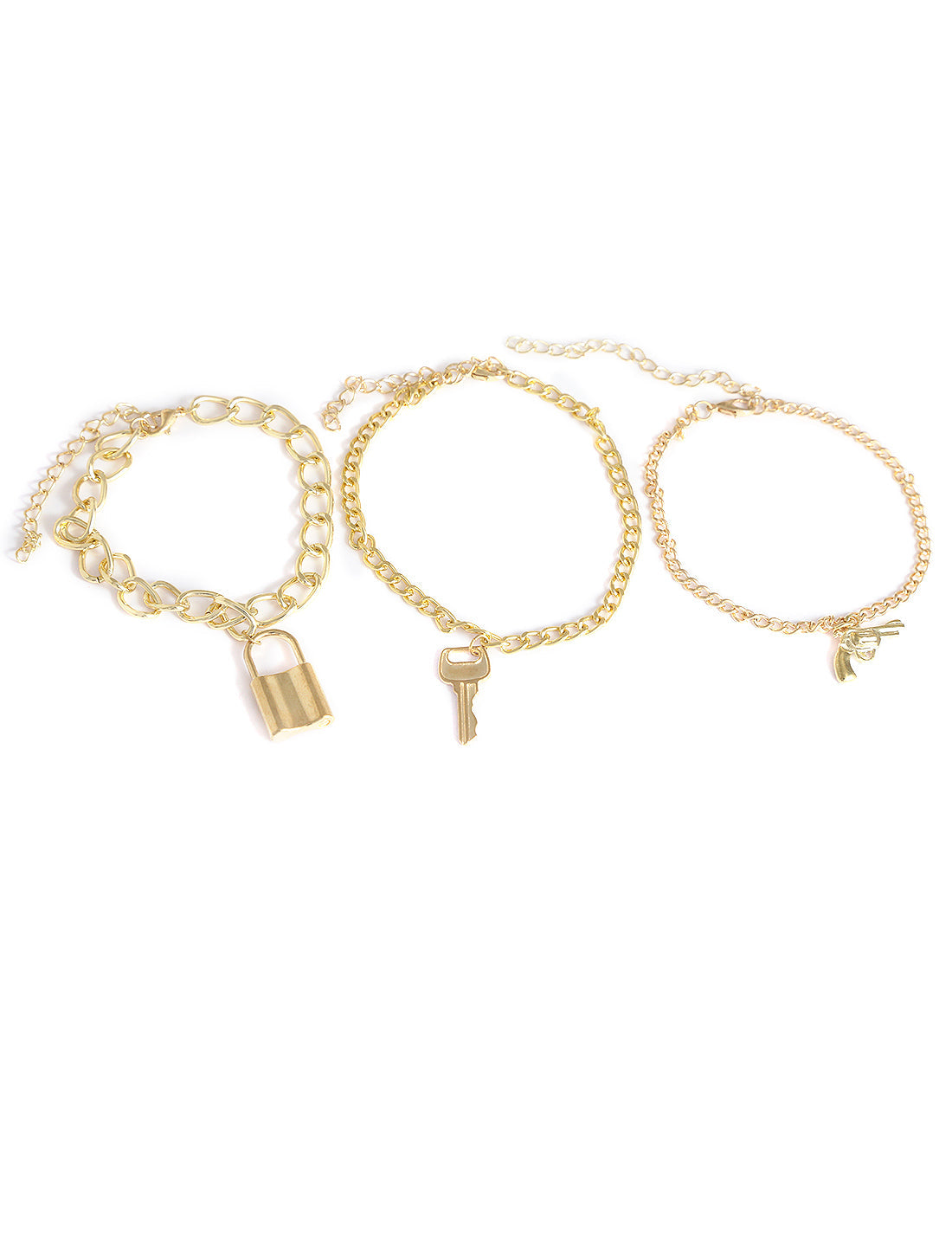 Gold-Polished Alloy Gold Charm Bracelet Set - The Pari - The Pari - Dinesh Associates