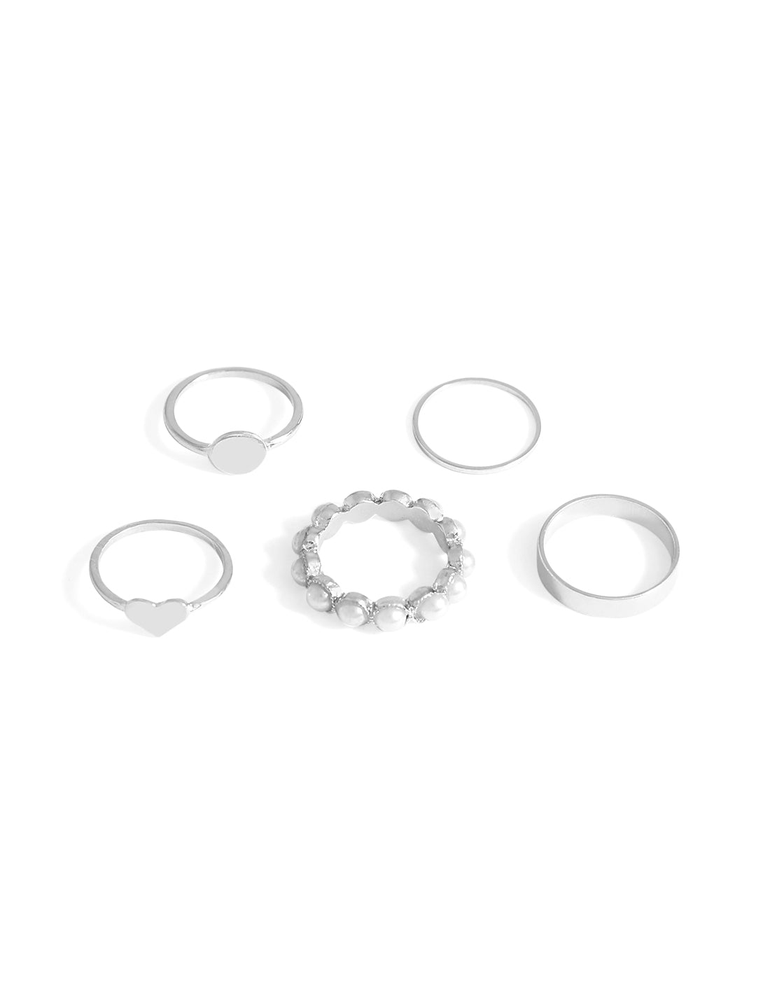 Silver-Plated Alloy Stylish Contemporary Stackable Ring - The Pari | Swadesiicart