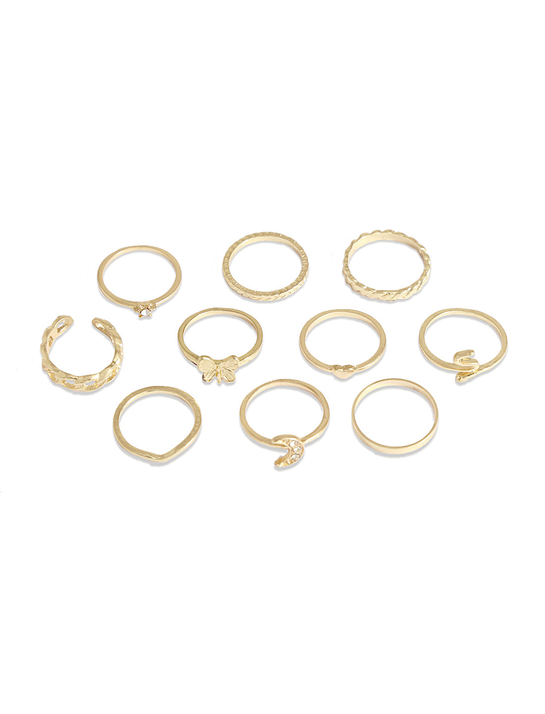 Silver-Plated Alloy Stylish Contemporary Stackable Ring - The Pari | Swadesiicart