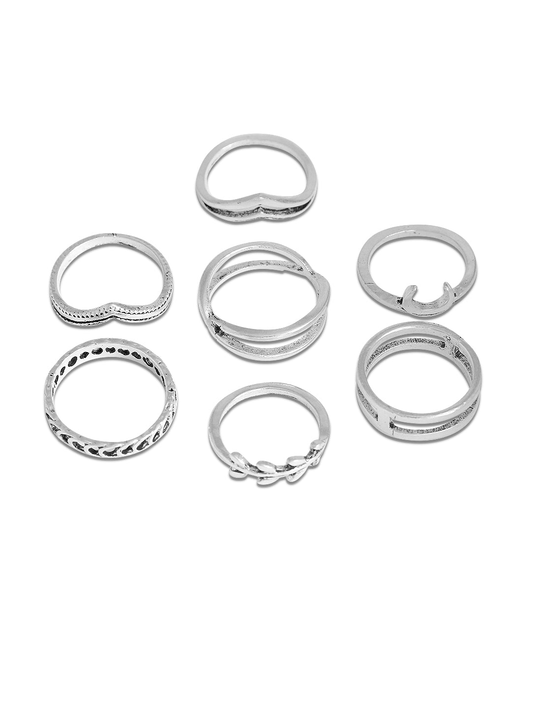Silver-Plated Alloy Stylish Contemporary Stackable Ring - The Pari | Swadesiicart