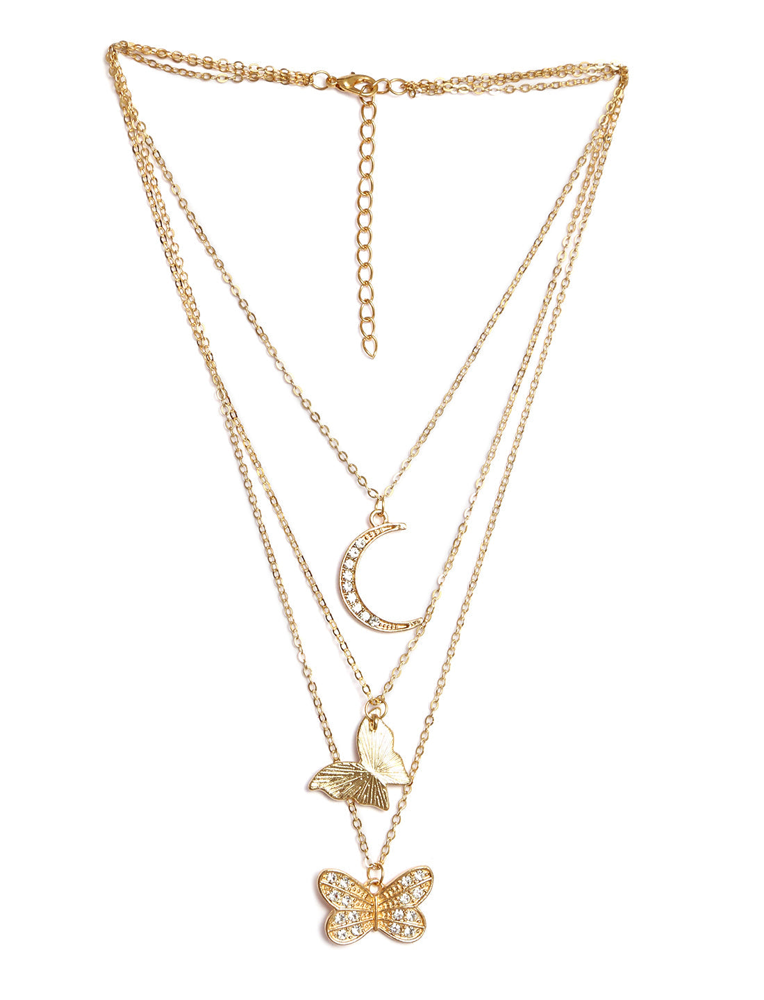 Gold-Polished Alloy Dienty Look Designer Necklace - The Pari | Swadesiicart