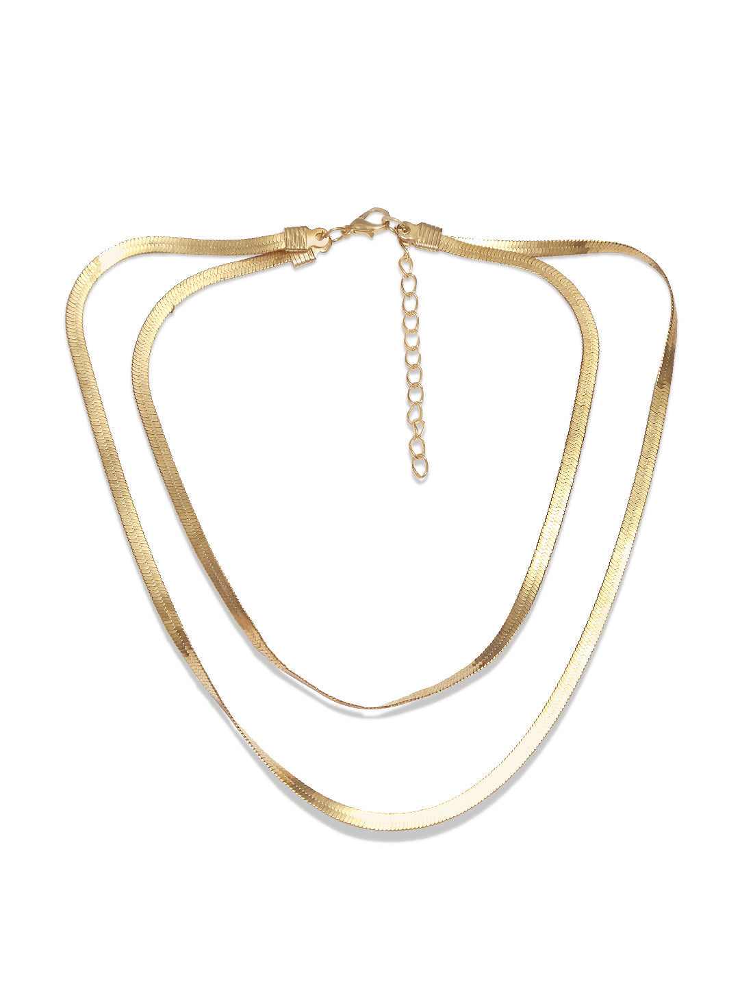 Gold-Polished Alloy Layered Designer Short Necklace - The Pari | Swadesiicart