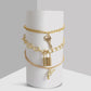 Gold-Polished Alloy Designer Charm Bracelet Set - The Pari - Swadesiicart