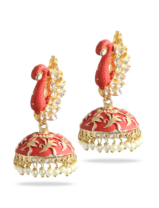 Silver-Plated Alloy Oxidised Designer Two Tone Earrings - The Pari | Swadesiicart