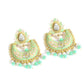Gold-Polished Alloy Blue Golden Hoop Jhumki Earrings - The Pari - Swadesiicart