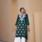 Rangreza Ethnic Chikankari Rayon Kurta Green | Swadesiicart