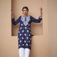 Rangreza Ethnic Chikankari Rayon Kurta Blue | Swadesiicart