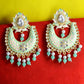 Gold-Polished Alloy Blue Golden Hoop Jhumki Earrings - The Pari - Swadesiicart