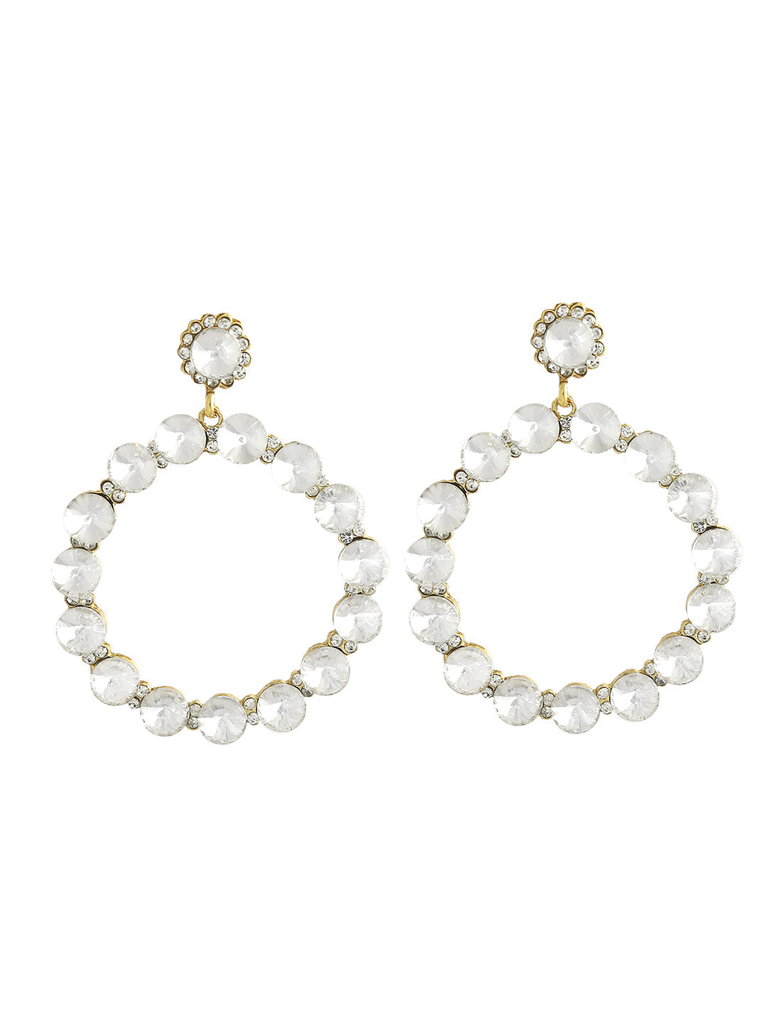 Gold-Polished Alloy Diva Look Stylish Contemporary Earrings - The Pari - The Pari - Dinesh Associates