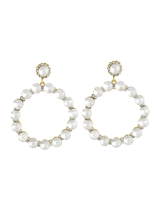 Gold-Polished Alloy Diva Look Stylish Contemporary Earrings - The Pari - The Pari - Dinesh Associates