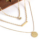 Gold-Polished Alloy Stone Plate & Coin Charm Necklace - The Pari | Swadesiicart