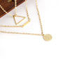 Gold-Polished Alloy Triangle & Coin Charm Necklace - The Pari | Swadesiicart