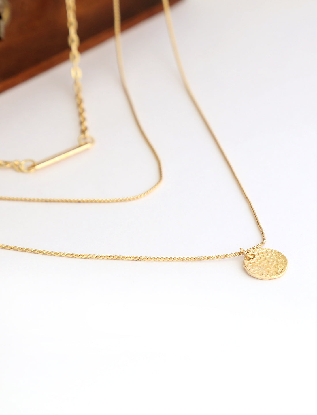Gold-Polished Alloy Designer Embossed Double Layer Necklace - The Pari | Swadesiicart