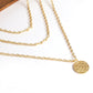 Gold-Polished Alloy Tripple Chain Necklace - The Pari | Swadesiicart