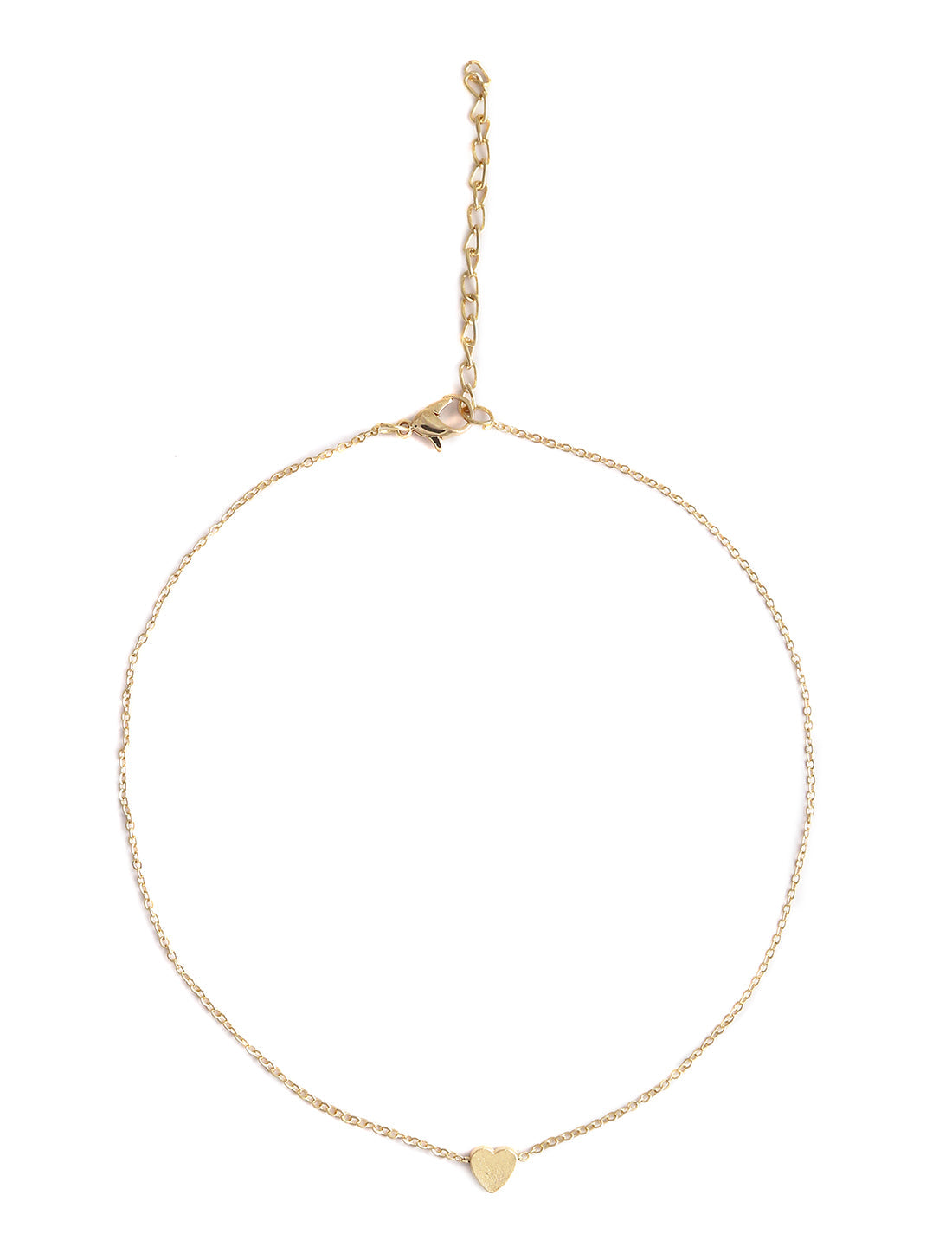 Gold-Polished Alloy Denty Look Heart Necklace - The Pari | Swadesiicart