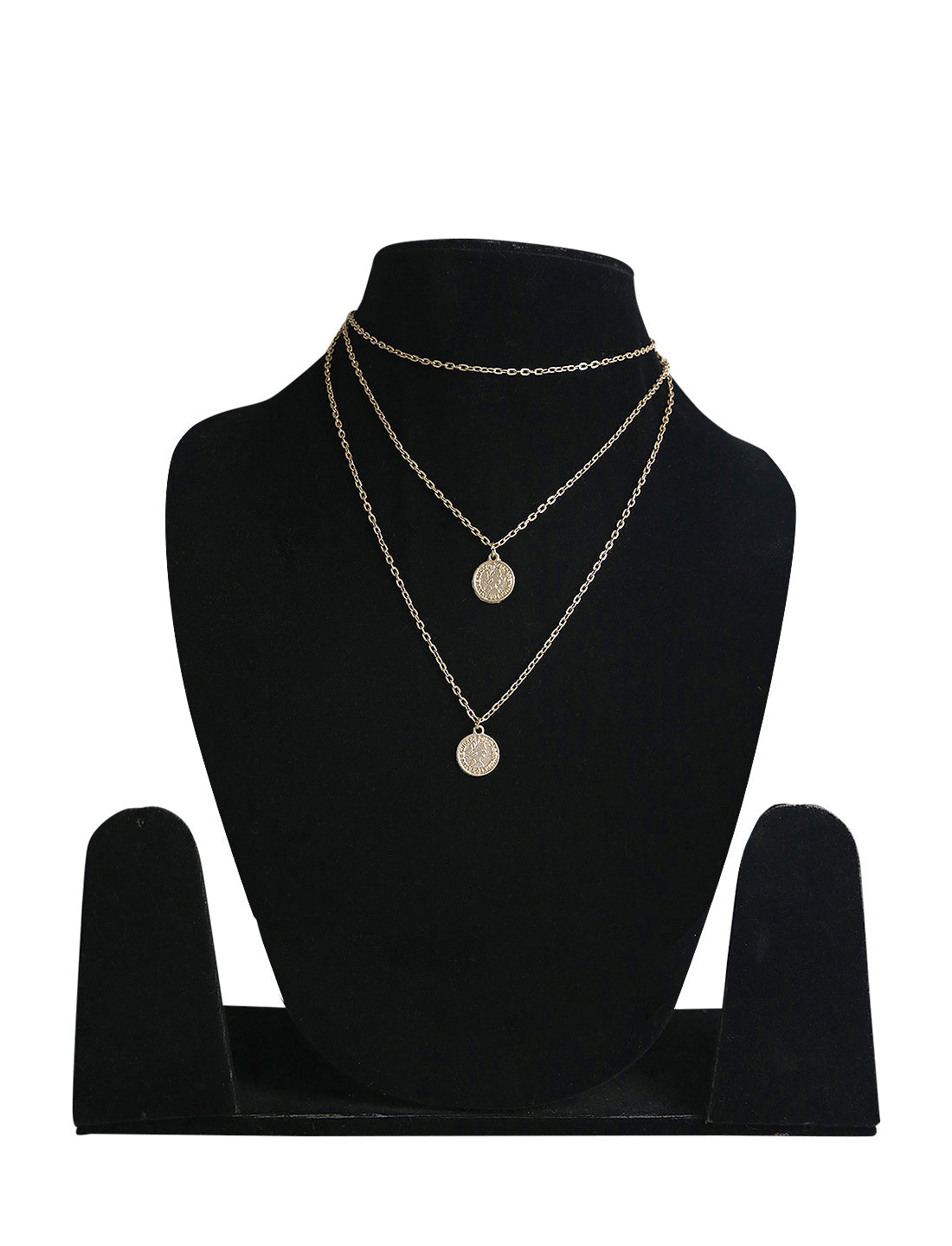 Gold-Polished Alloy Queen Coin Double Layer Necklace - The Pari | Swadesiicart