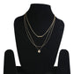 Gold-Polished Alloy Designer Embossed Double Layer Necklace - The Pari | Swadesiicart