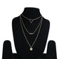 Gold-Polished Alloy Triangle & Coin Charm Necklace - The Pari | Swadesiicart
