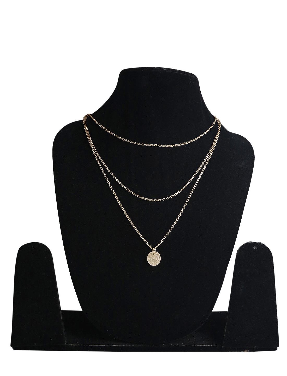 Gold-Polished Alloy Tripple Chain Necklace - The Pari | Swadesiicart