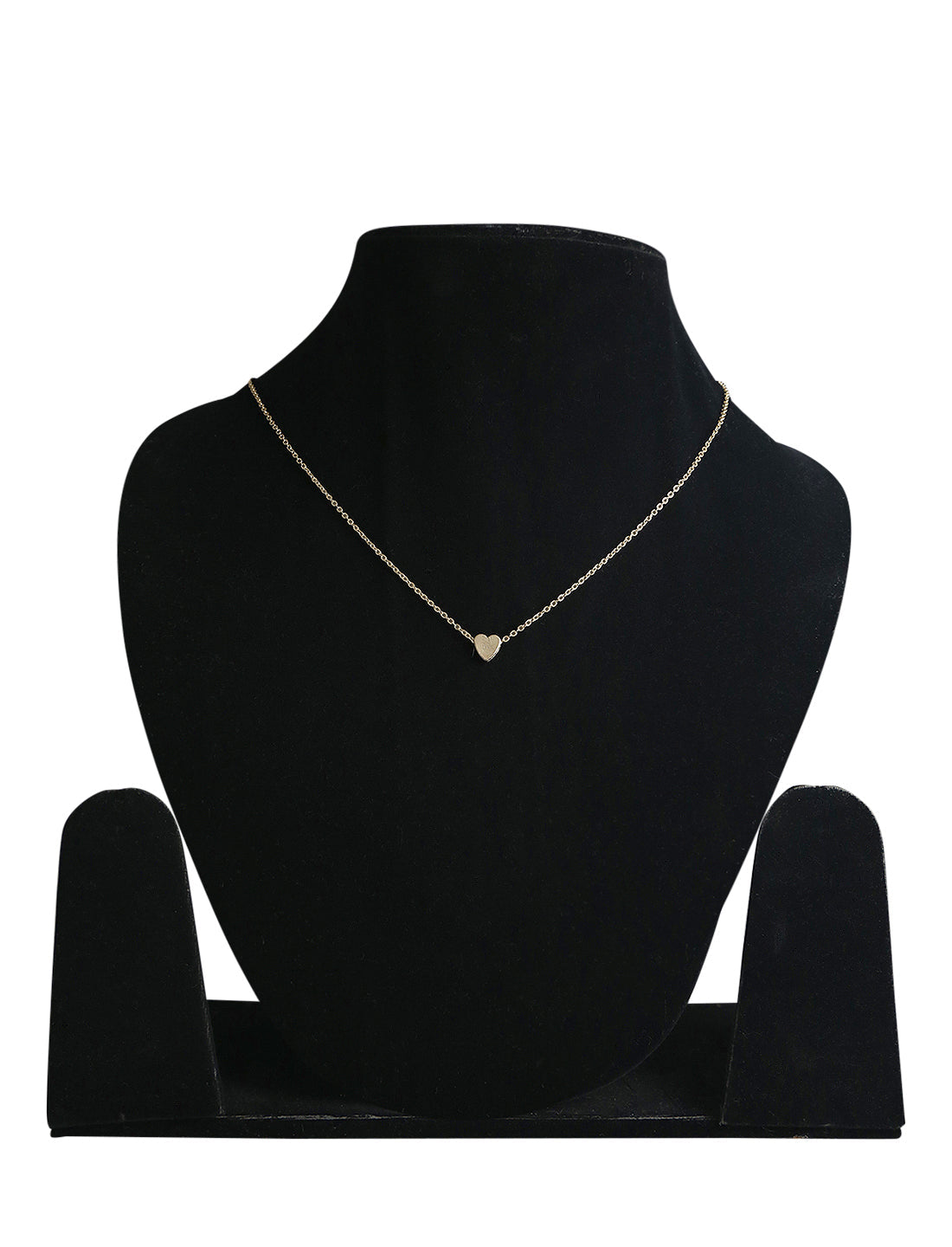 Gold-Polished Alloy Denty Look Heart Necklace - The Pari | Swadesiicart