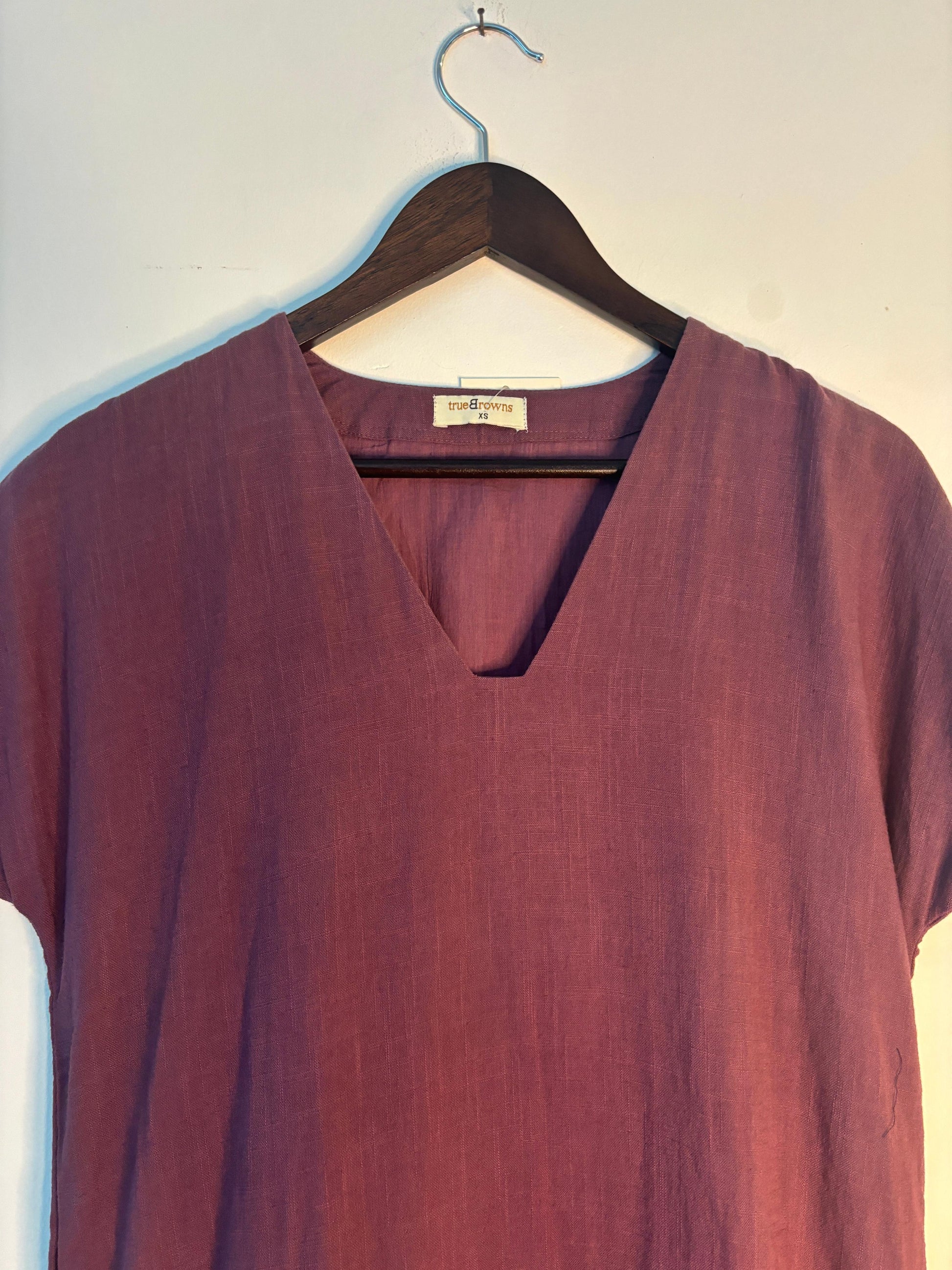 trueBrowns Purple Gauze Dress | Swadesiicart