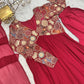 Lorenvalley Fashion Red Heavy Soft Georgette With Embroidered Work Fully Flared Anarkali Pant With Dupatta Set - Red | Swadesiicart