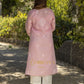 Gharana India Sahiba Chikankari Light Pink Cotton Kurta With Bakhiya Work | Swadesiicart