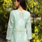 Gharana India Sahiba Chikankari Pastel Green Cotton Kurta With Bakhiya Work | Swadesiicart