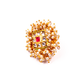 Gold-Polished Alloy Ethnic Designer Cocktail Ring - The Pari | Swadesiicart