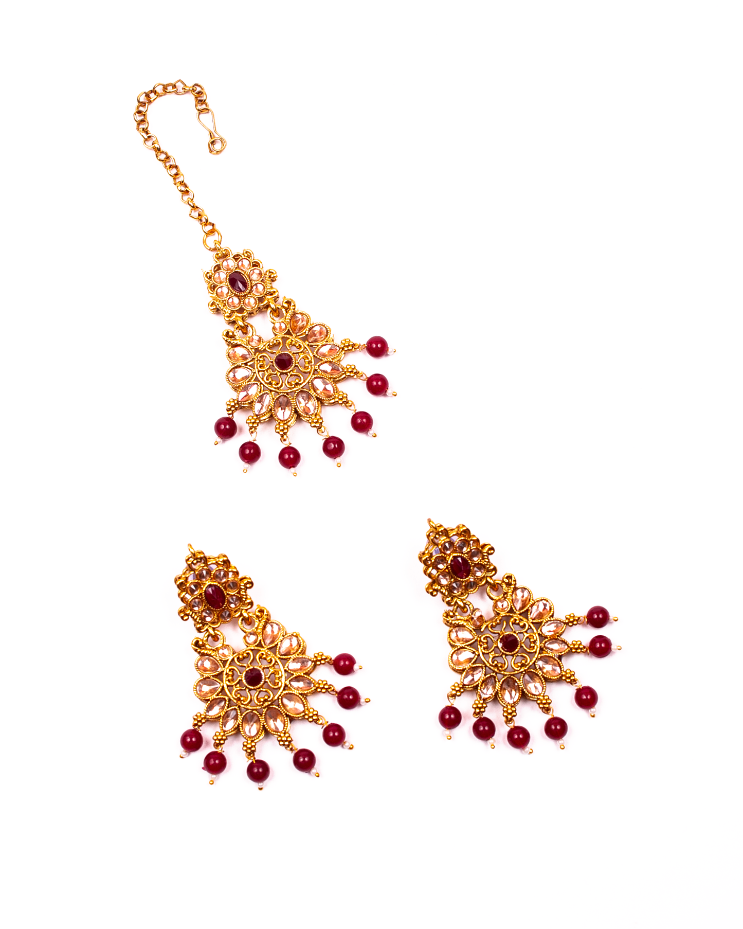 Gold-Polished Alloy Crystal & Alloy Designer Choker Necklace - The Pari | Swadesiicart