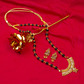 Gold-Polished Alloy Black Beaded Necklace Set - The Pari - Swadesiicart