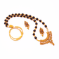 Gold-Polished Alloy Black Beaded Necklace Set - The Pari - The Pari - Dinesh Associates