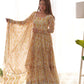 Lorenvalley Fashion Yellow Pure Faux Georgette Zigzag Print Fully Flair Anarkali Pant With Dupatta - Yellow - Swadesiicart