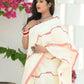 Beatitude Off White Cotton Handloom Saree