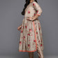 Ahalyaa Women's Traditional wear Kurta Set - Tan | Swadesiicart