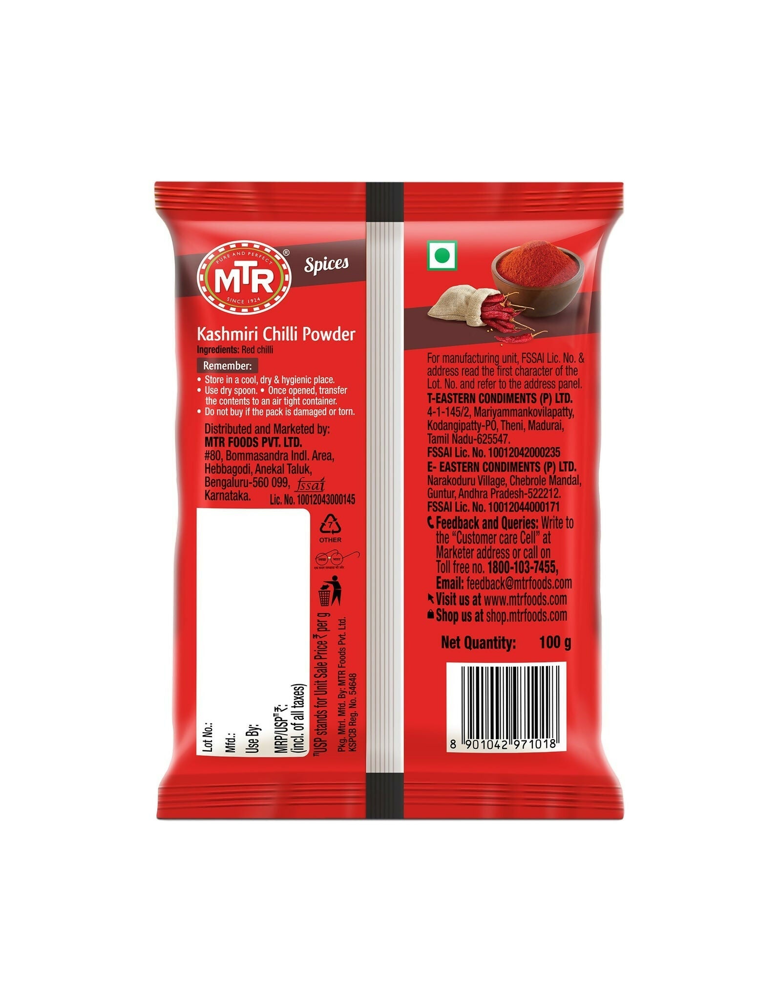 MTR Kashmiri Chilli Powder - Swadesiicart