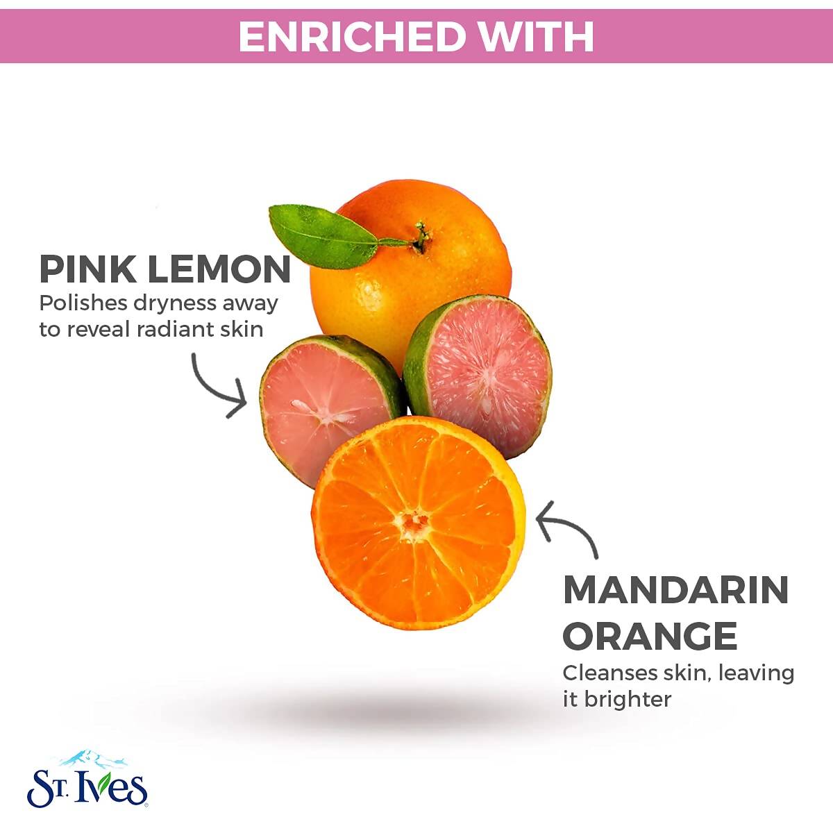 St. Ives Radiant Skin Pink Lemon and Mandarin Orange Scrub - Swadesiicart
