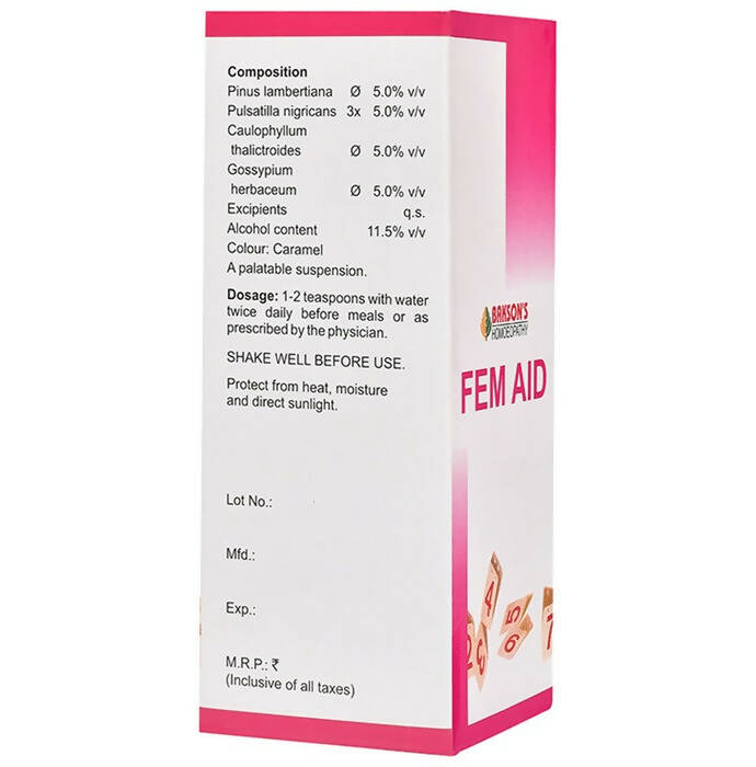 Bakson's Homeopathy Fem Aid Syrup - Swadesiicart