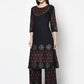 Aniyah Rayon Black Color Block Print Straight Kurta (AN-190K) - Swadesiicart