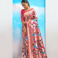 Vishnu Weaves Women's Pink Paithani Silk Minakari Zari Woven Saree with Unstitched Blouse - Swadesiicart