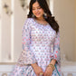 Partywear Designer White Dola Silk Anarkali suit with Dupatta- Samyukta - Swadesiicart