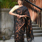 Beatitude Black Cotton Floral Jamdani Saree