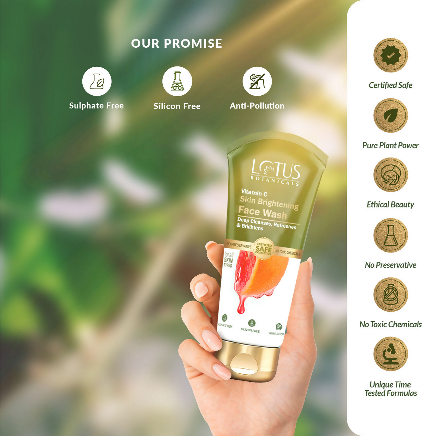 Lotus Botanicals Vitamin C Skin Brightening Face Wash | Swadesiicart