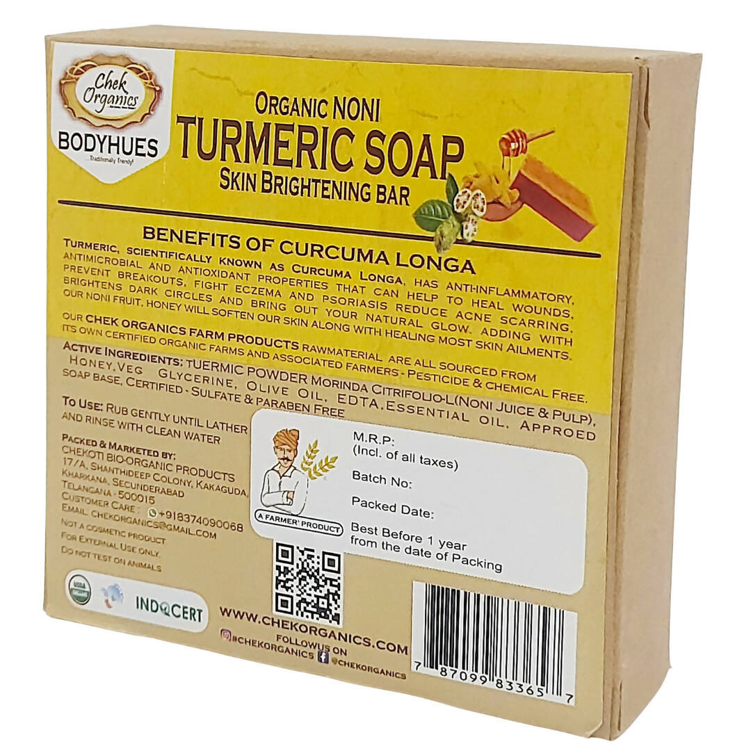 Chek Organics Body Hues Noni Turmeric Soap - Swadesiicart