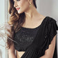 Mahotsav Women's Black Lycra Embellished Ready To Wear Saree With Stitched Blouse | Swadesiicart
