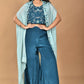 Morchari Women Hand Embroidery Crop Top-Blue - Swadesiicart